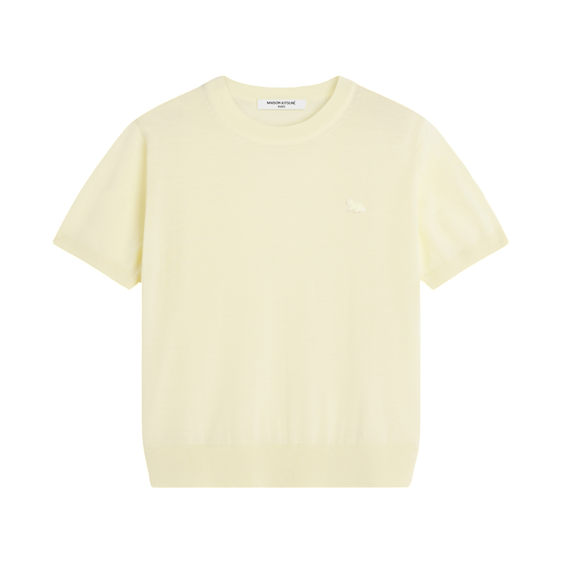 OW00807KT1181-0424 (W) Maison Kitsune Baby Fox Fine Merino Jumper Pastel Yellow