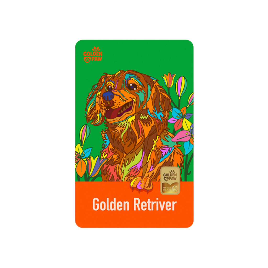 금 한국조폐공사 골든 파우 카드형 골드 골든 리트리버 1g(Gold KOMSCO Golden Paw Card Type Gold Golden Retriver 1g)