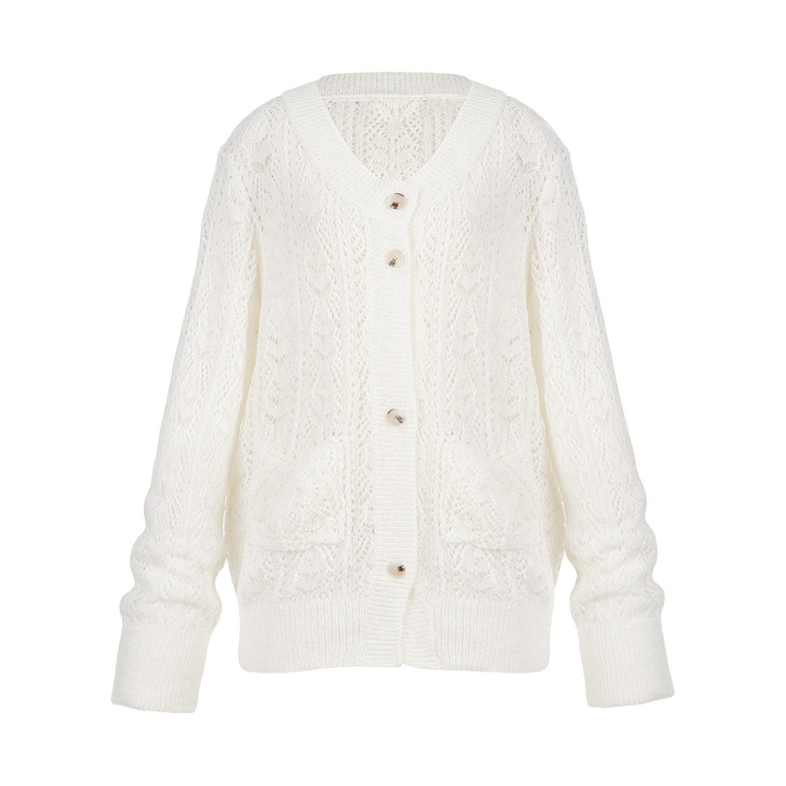 RMKN6102IV REISE MIYA Fog Rain Cardigan Ivory