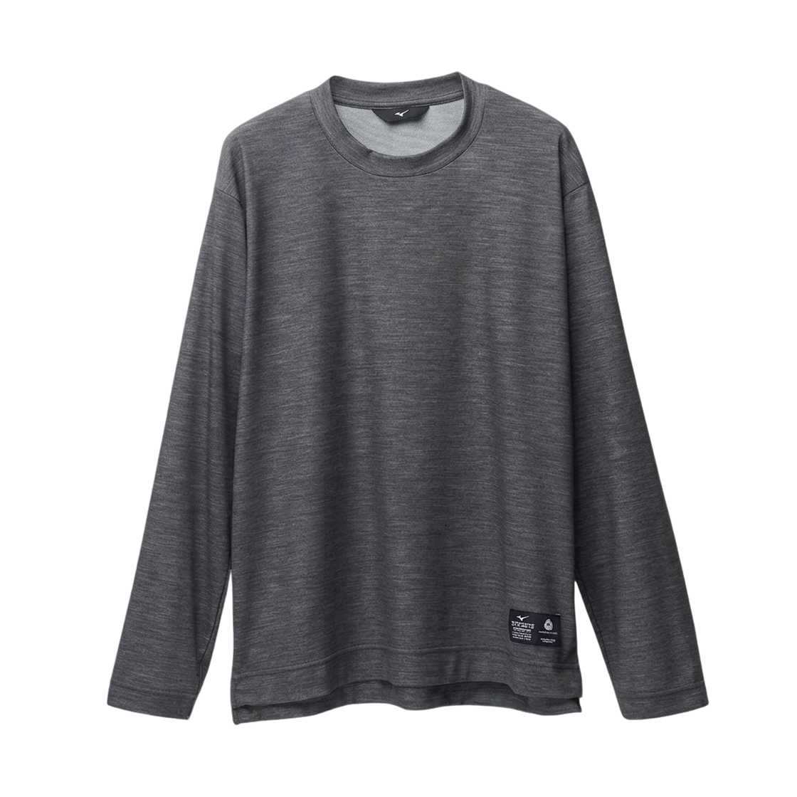 C2JAB66308 Mizuno 365 All-In-One Merino Wool Crewneck Long Sleeve T-Shirt Charcoal Heather