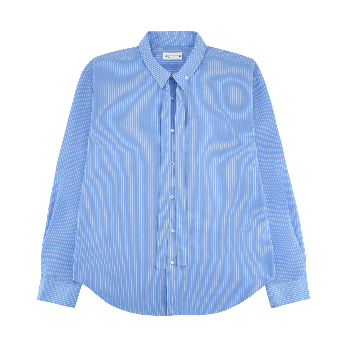 5854/802/058 Zara Striped Ribbon Shirt White Blue