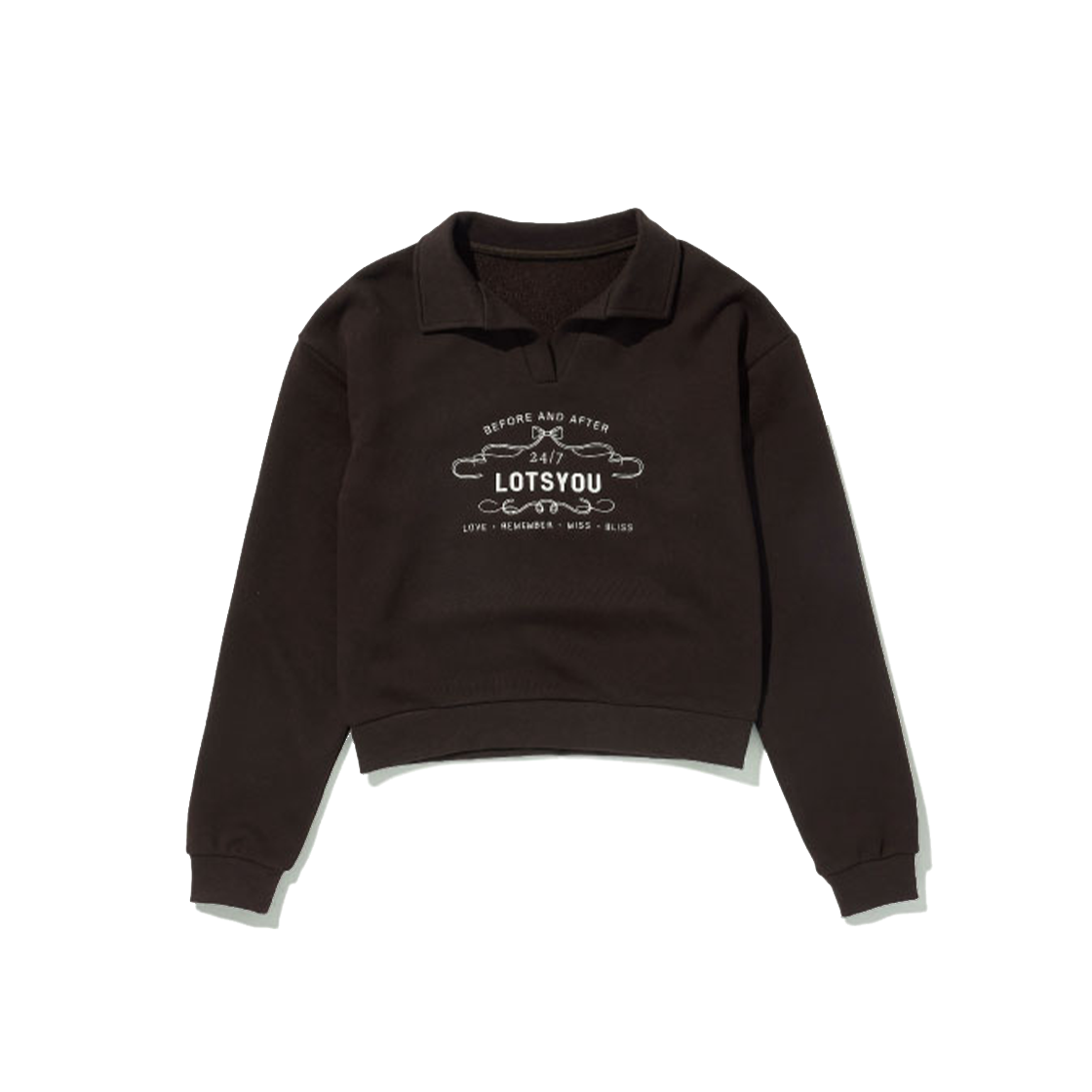 라츠유 클래식 폴로 스웨트 셔츠 브라운(LOTS YOU Classic Polo Sweat Shirt Brown) - 1