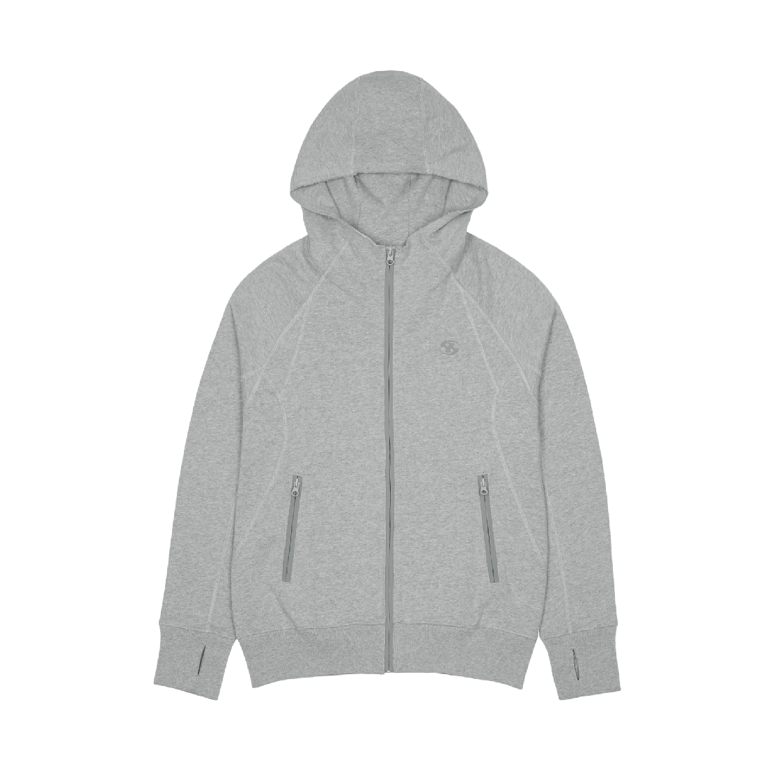 산산기어 슬링 집업 후디 멜란지 그레이(Sansan Gear Sling Zip-Up Hoodie Melange Grey)
