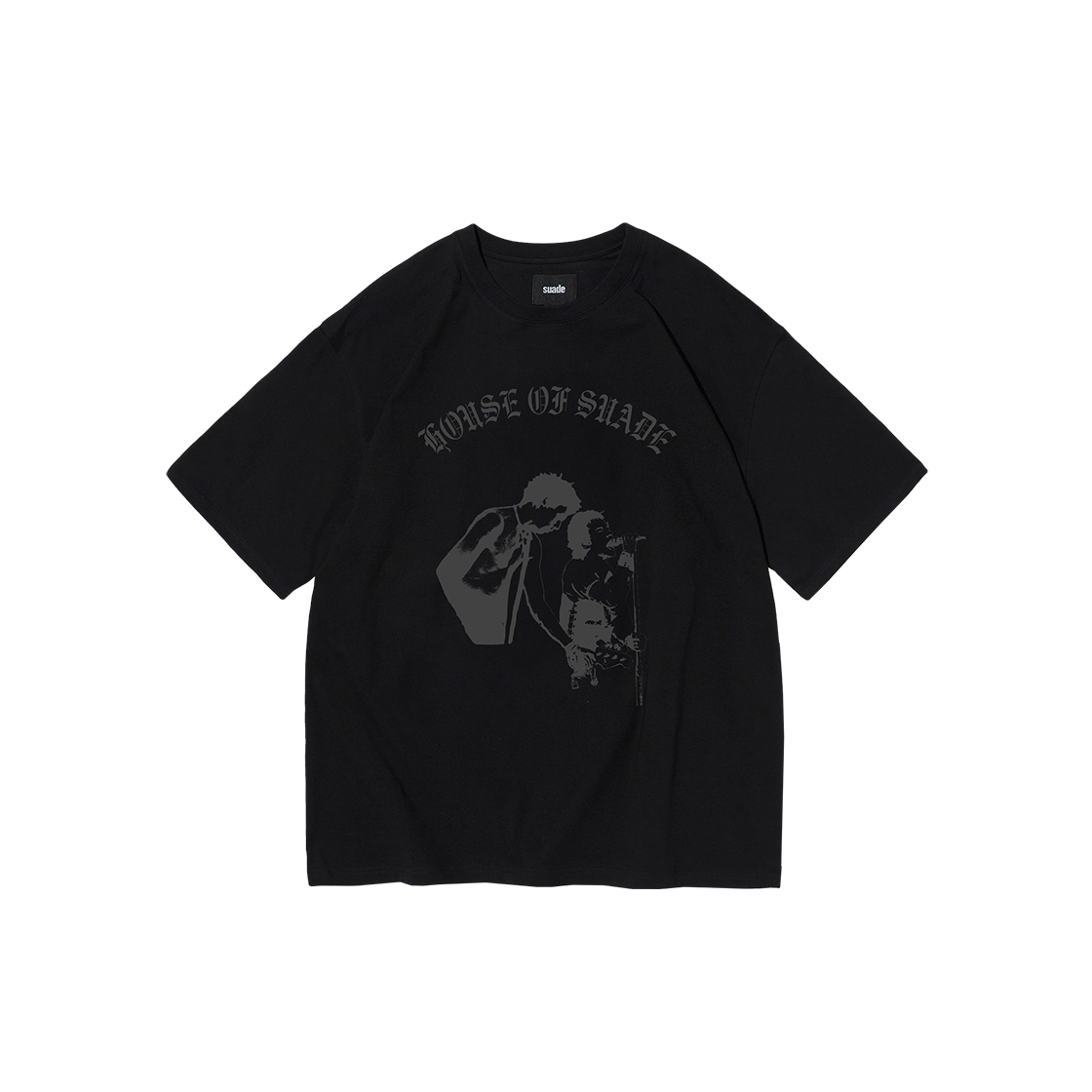 스웨이드 락 크롭 티 블랙(Suade Rock Copped Tee Black)