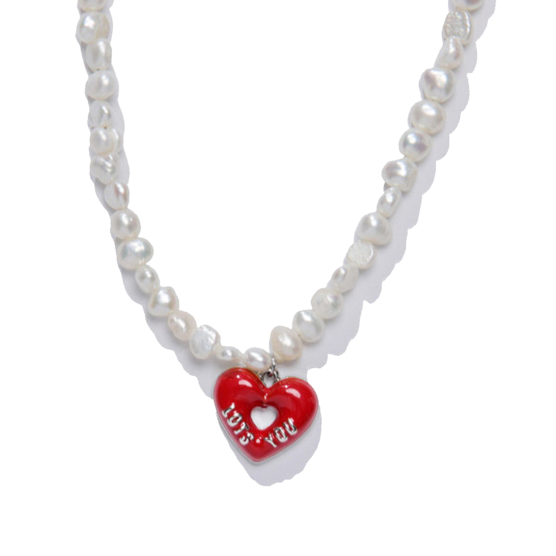 라츠유 캔디 팝 펄 네크리스 레드(LOTS YOU Candy Pop Pearl Necklace Red)