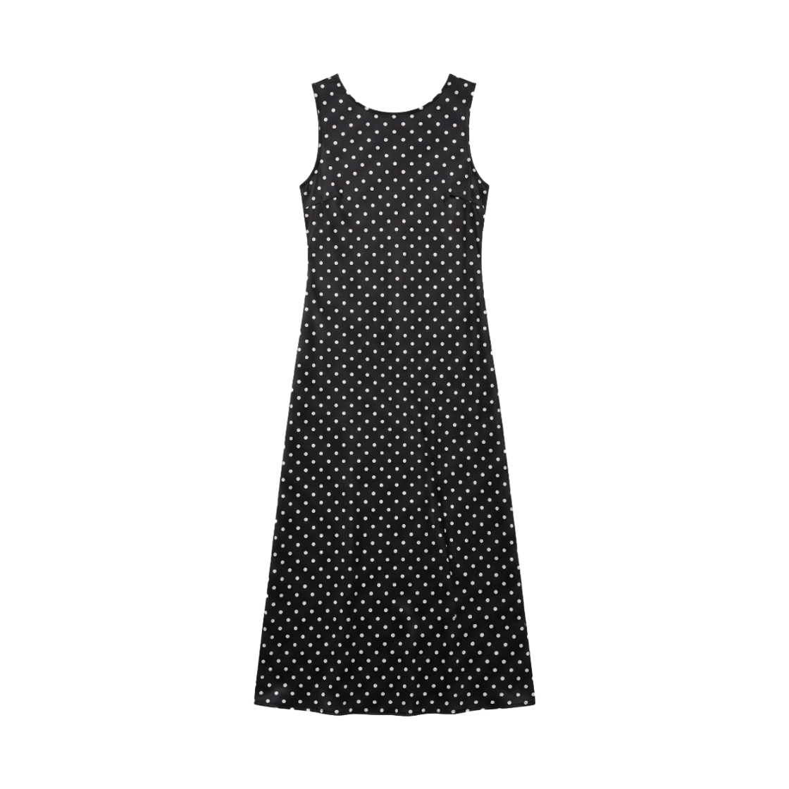 포샤 브이 백 도트 드레스 블랙(Posha V Back Dot Dress Bk)