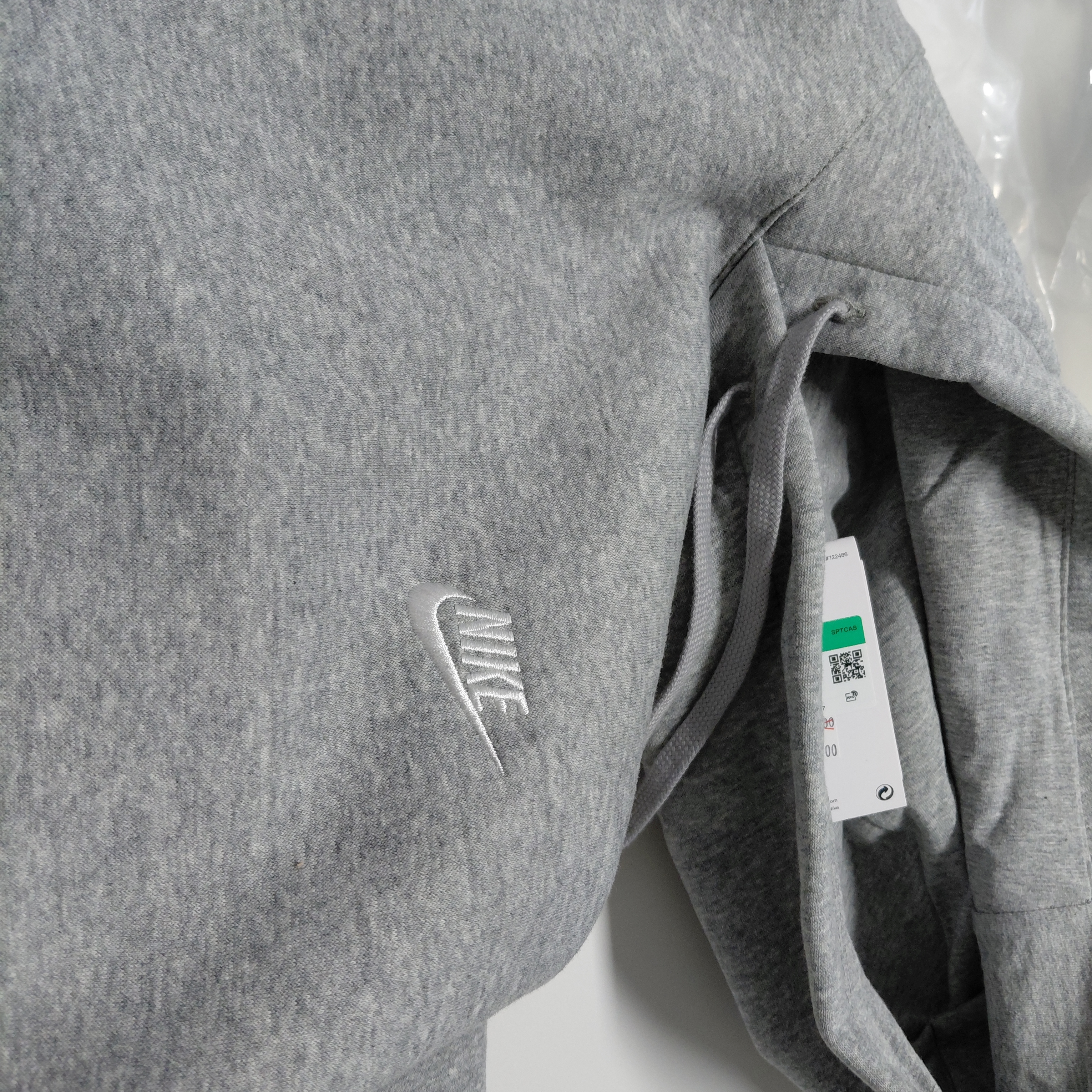 Nike NSW Club Fleece Pullover Hoodie Dark Grey Heather - Asia 착용 스타일