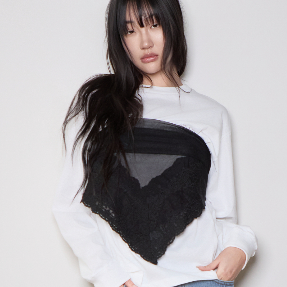 디스이즈파인 레이스드 스카프 블랙(THIS IS FINE Laced Scarf Black) - 2