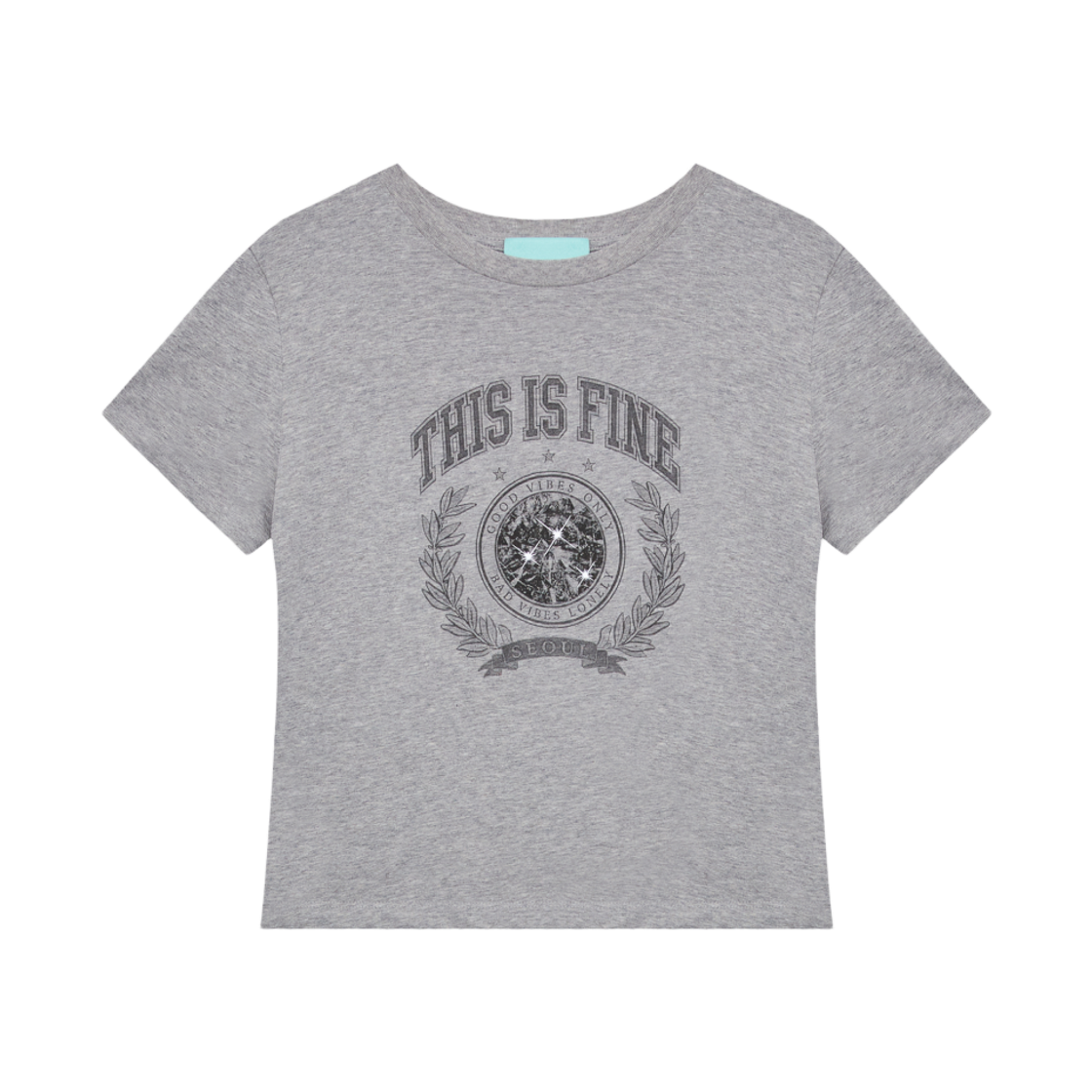 디스이즈파인 슬림 로렐즈 티 스포티프그레이(THIS IS FINE Slim Laurels Tee Sportif Gray)