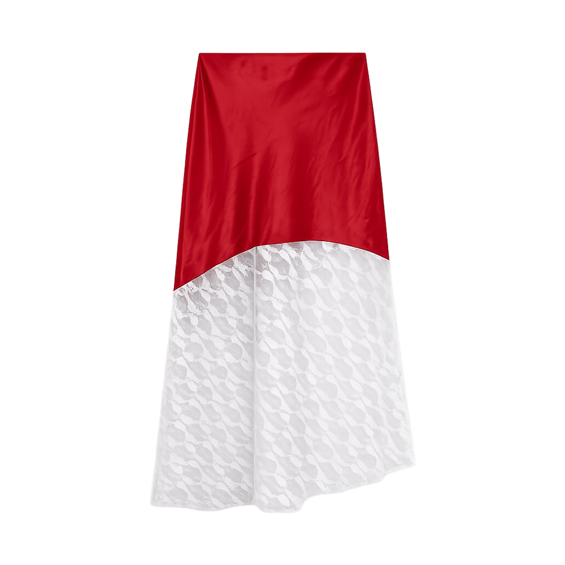 포샤 레이스 믹스 스커트 레드(Posha Lace Mixed Skirt Rd)
