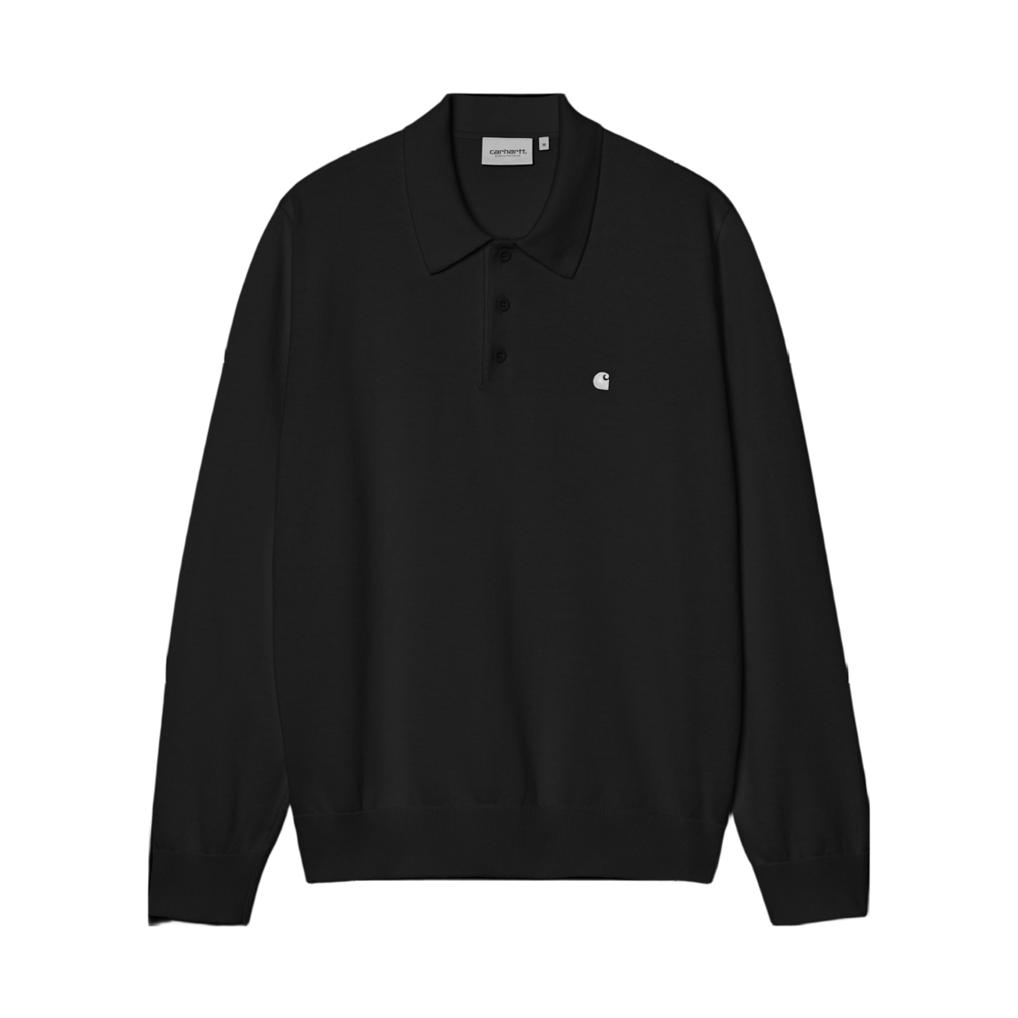 I036162-0D2-XX Carhartt WIP L/S Madison Polo Black White