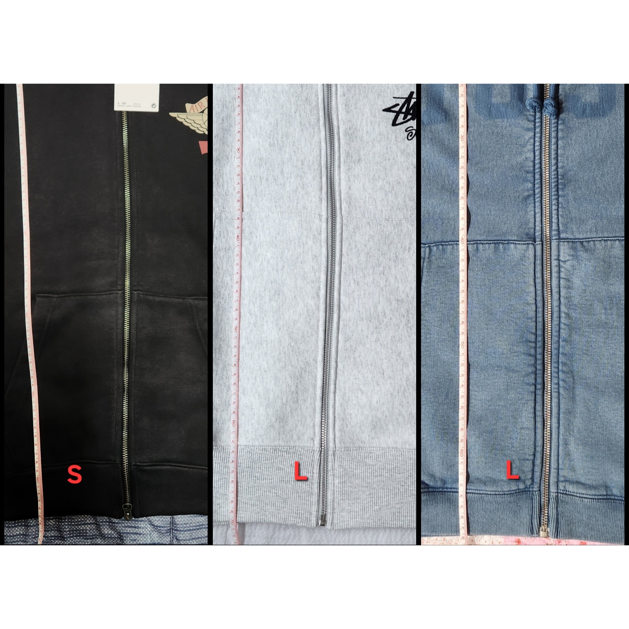 Jordan x Levi's Full Zip Hoodie Black (IM6734-010), Stussy Stock Seoul Zip Hood Ash Heather 착용 스타일 - 2