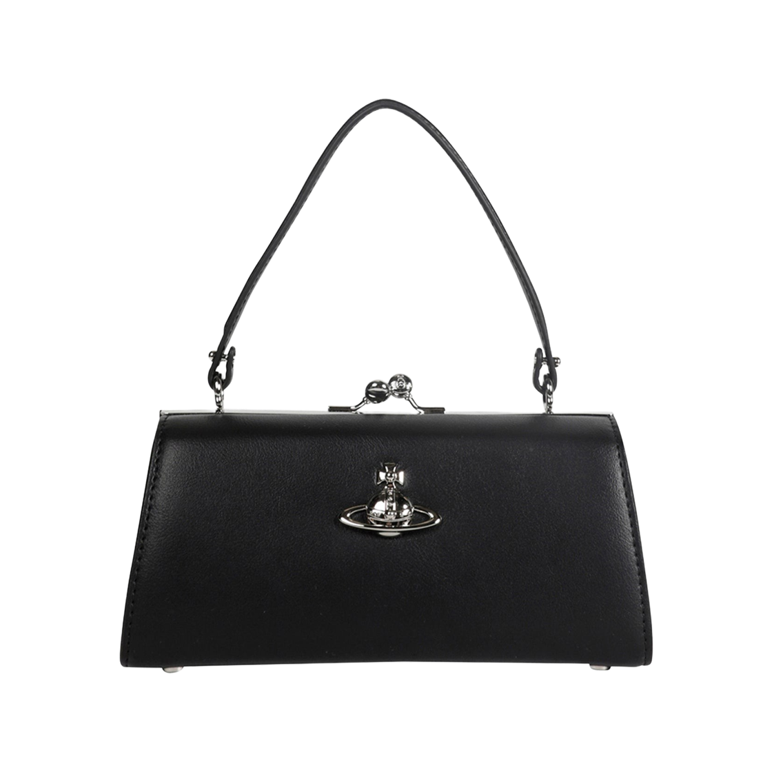 4B01000QW-S0026-N401 Vivienne Westwood Smooth Leather Doll XL Bag Black