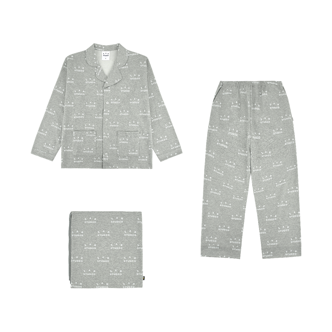 아이앱 스튜디오 앳 홈 파자마 세트 그레이(IAB Studio At Home Pajama Set Gray) - 1