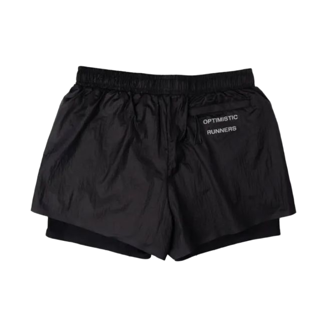 - Optimistic Runners Glossy Ripstop Shorts Black