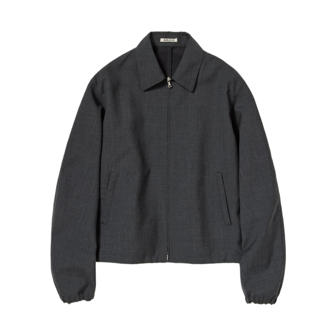 (W) 오라리 본디드 트로피컬 울 집 블루종 탑 차콜 - 26SS(Auralee Bonded Tropical Wool Zip Blouson Top Charcoal - 26SS)