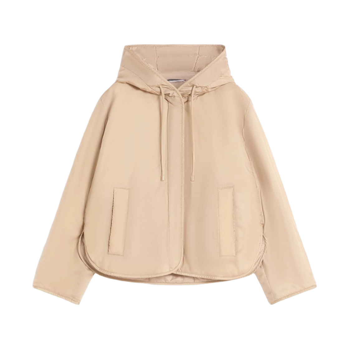 AGRESTE-021 (W) Weekend Max Mara Agreste Padded Hooded Jacket in Water-Repellent Canvas Beige
