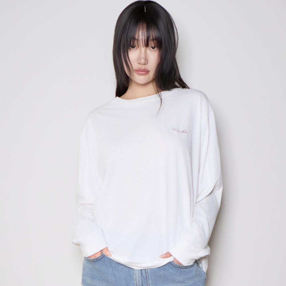 디스이즈파인 스탠다드 롱슬리브 로고 티 화이트(THIS IS FINE Standard LS Logo Tee White) - 2