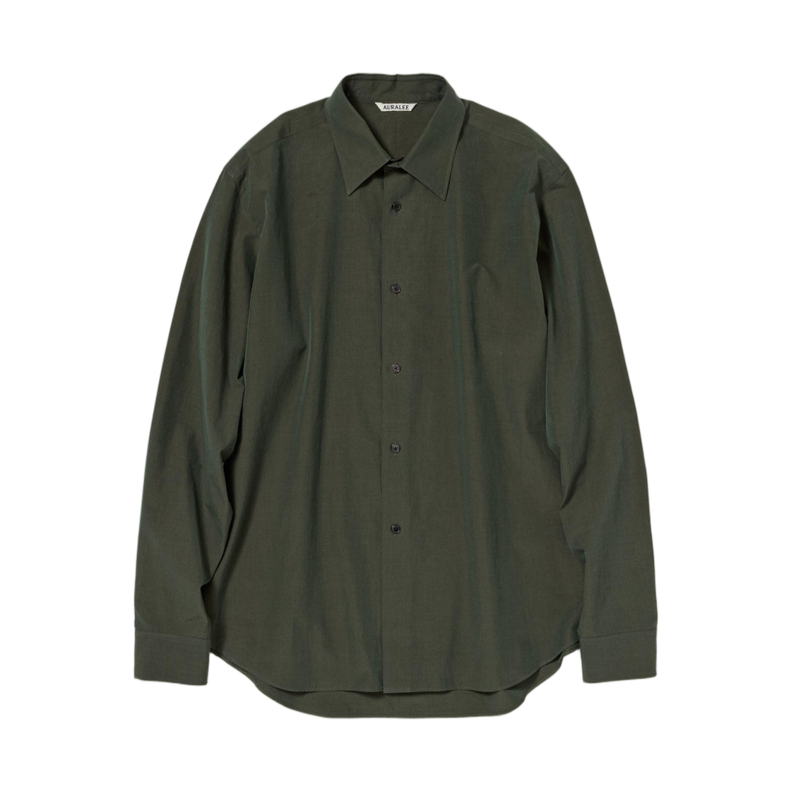 A26SS01FH Auralee Washed Finx Weather Chambray Shirt Dark Olive - 26SS