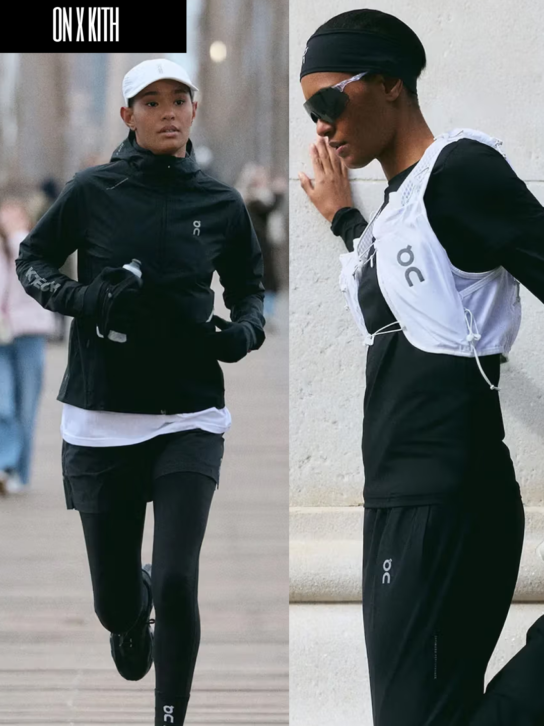 (W) On Running x Kith Core Bra Black, (W) On Running x Kith Core Tank Black 착용 스타일 - 3