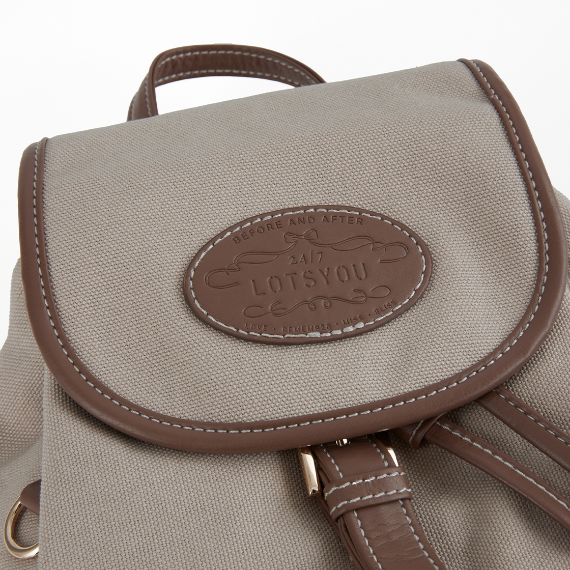 라츠유 노스탤지아 캔버스 백팩 베이지(LOTS YOU Nostalgia Canvas Backpack Beige) - 3