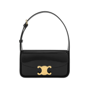 Celine Shoulder Bag Terence In Patent Calfskin Black