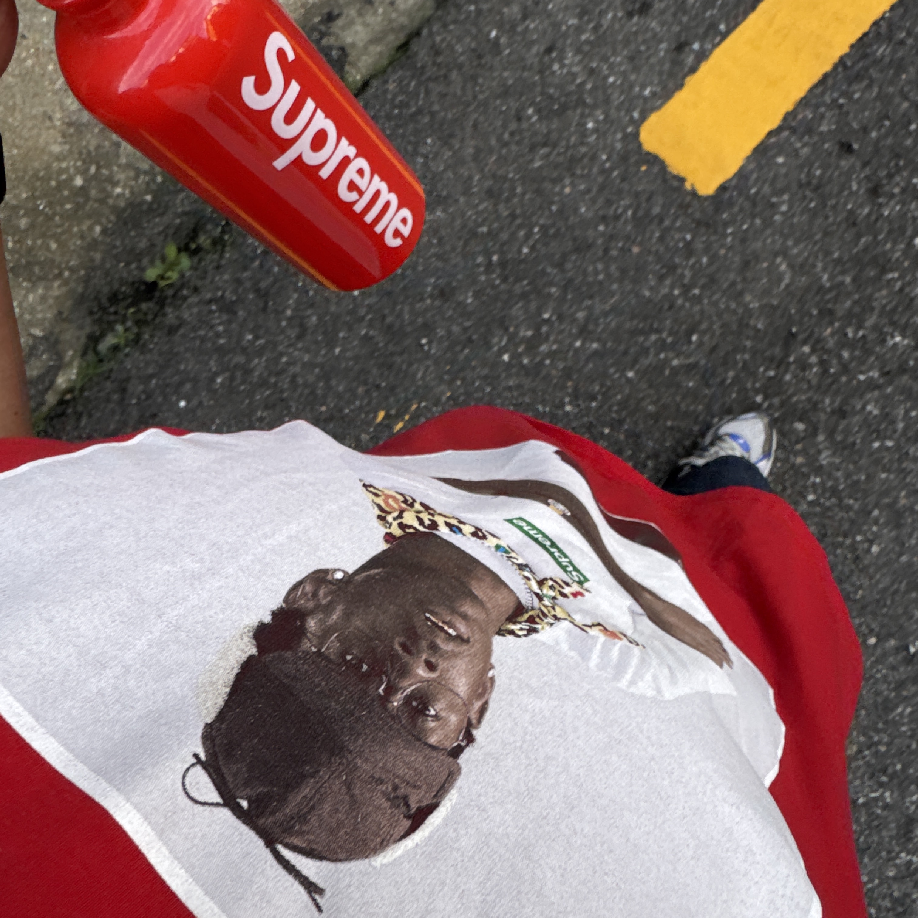 Supreme Tyler The Creator T-Shirt Red - 24FW, Supreme x Sigg Traveller 0.6L Water Bottle Red - 23SS 착용 스타일