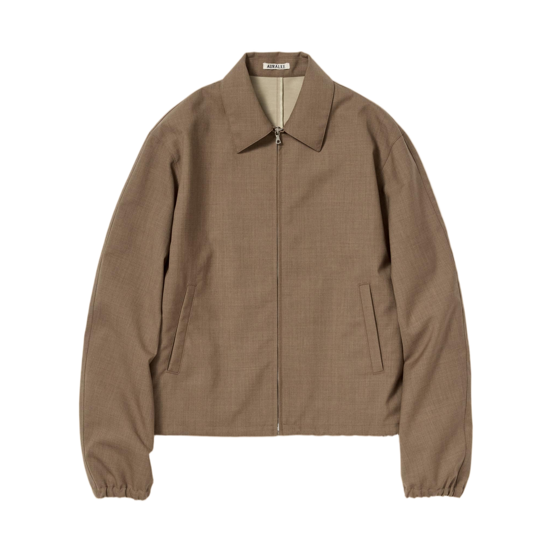 (W) 오라리 본디드 트로피컬 울 집 블루종 탑 브라운 - 26SS(Auralee Bonded Tropical Wool Zip Blouson Top Brown - 26SS)