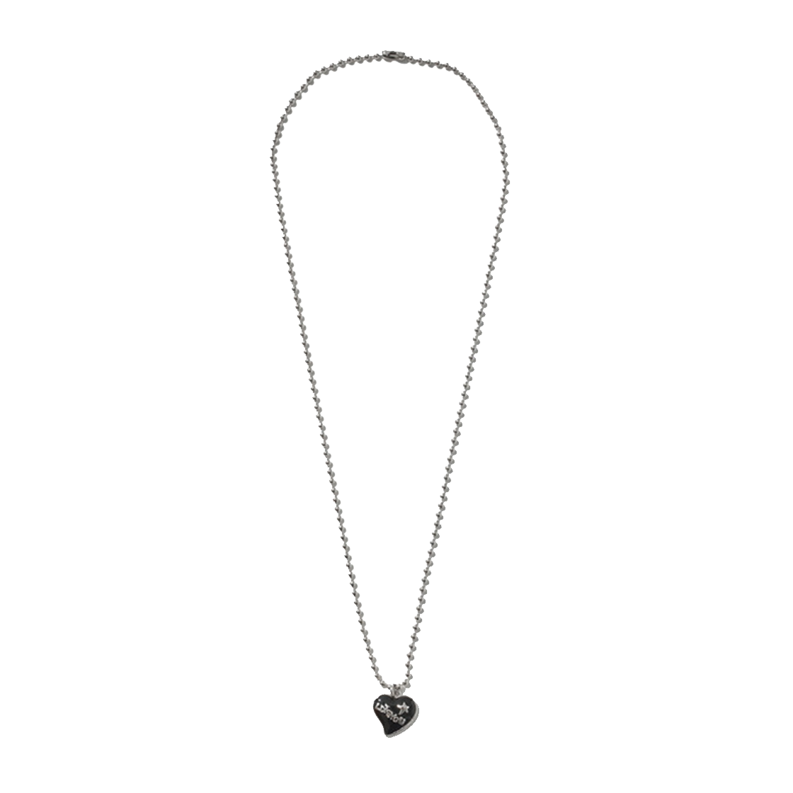 라츠유 두들 하트 스타 네크리스 블랙(LOTS YOU Doodle Heart star Necklace Black) - 2