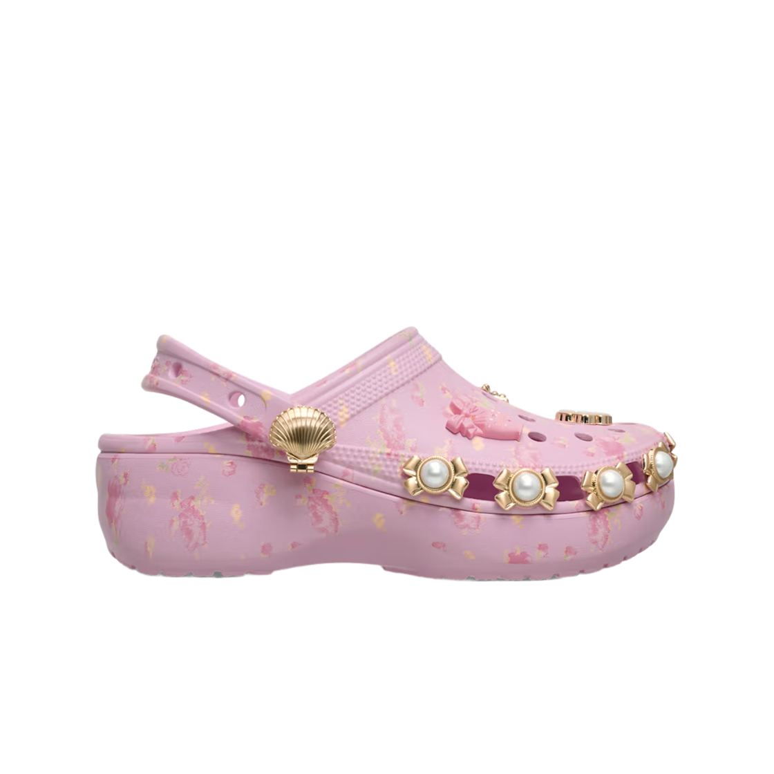 (W) 크록스 x 러브쉐이크팬시 클래식 플랫폼 발레리나 핑크((W) Crocs x Loveshakefancy Classic Platform Ballerina Pink) - 1