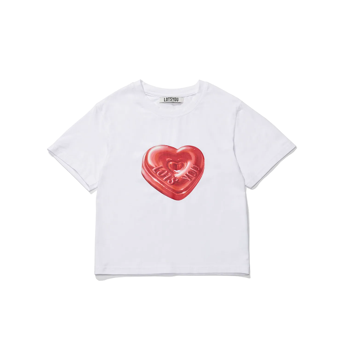 라츠유 더 프렌드 하트 캔디 티 화이트(LOTS YOU The Friend Heart Candy Tee White) - 1