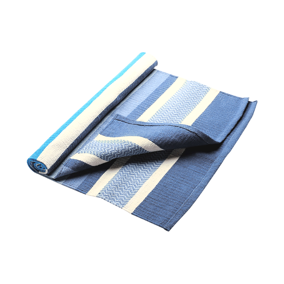 허거머거 요가 러그 캐리비안 블루(HUGGERMUGGER Cotton Yoga Rug Caribbean Blue)
