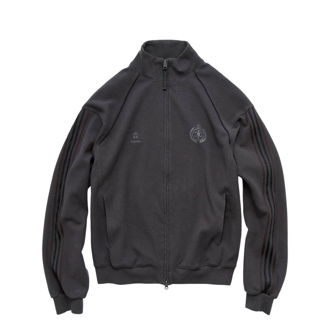 폴리테루 휴먼인덱스 휴먼 레트로 저지 트랙 탑 퍼플 브라운(Polyteru Human Index Human Retro Jersey Track Top Purple Brown)
