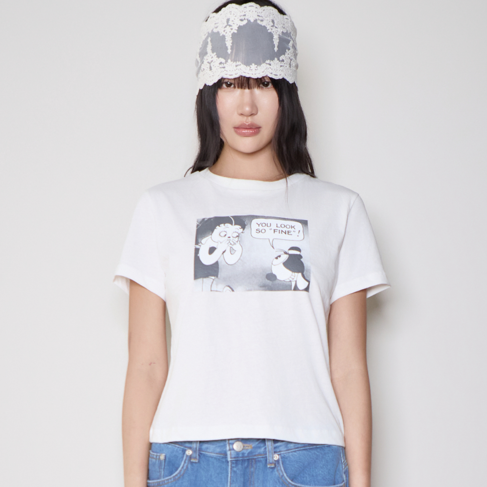 디스이즈파인 룩쏘파인 티 화이트(THIS IS FINE Look So Fine Tee White) - 2