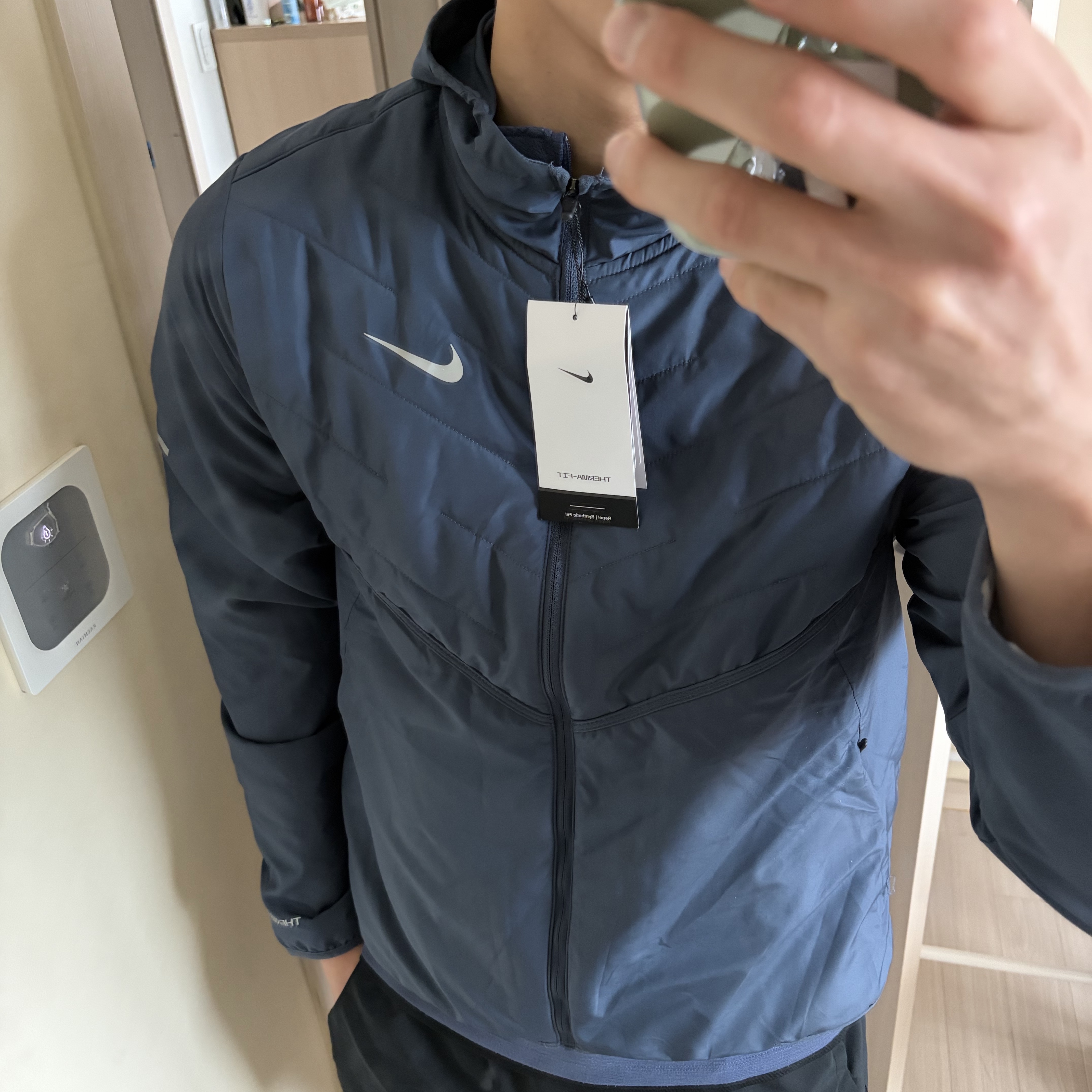 Nike Therma-Fit Repel Synthetic Fill Running Jacket Thunder Blue - Asia 착용 스타일