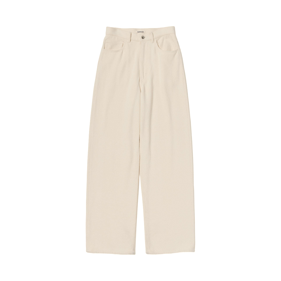 (W) 오라리 실크 넵 데님 5P 와이드 팬츠 아이보리 화이트 - 26SS(Auralee Silk Nep Denim 5P Wide Pants Ivory White - 26SS)