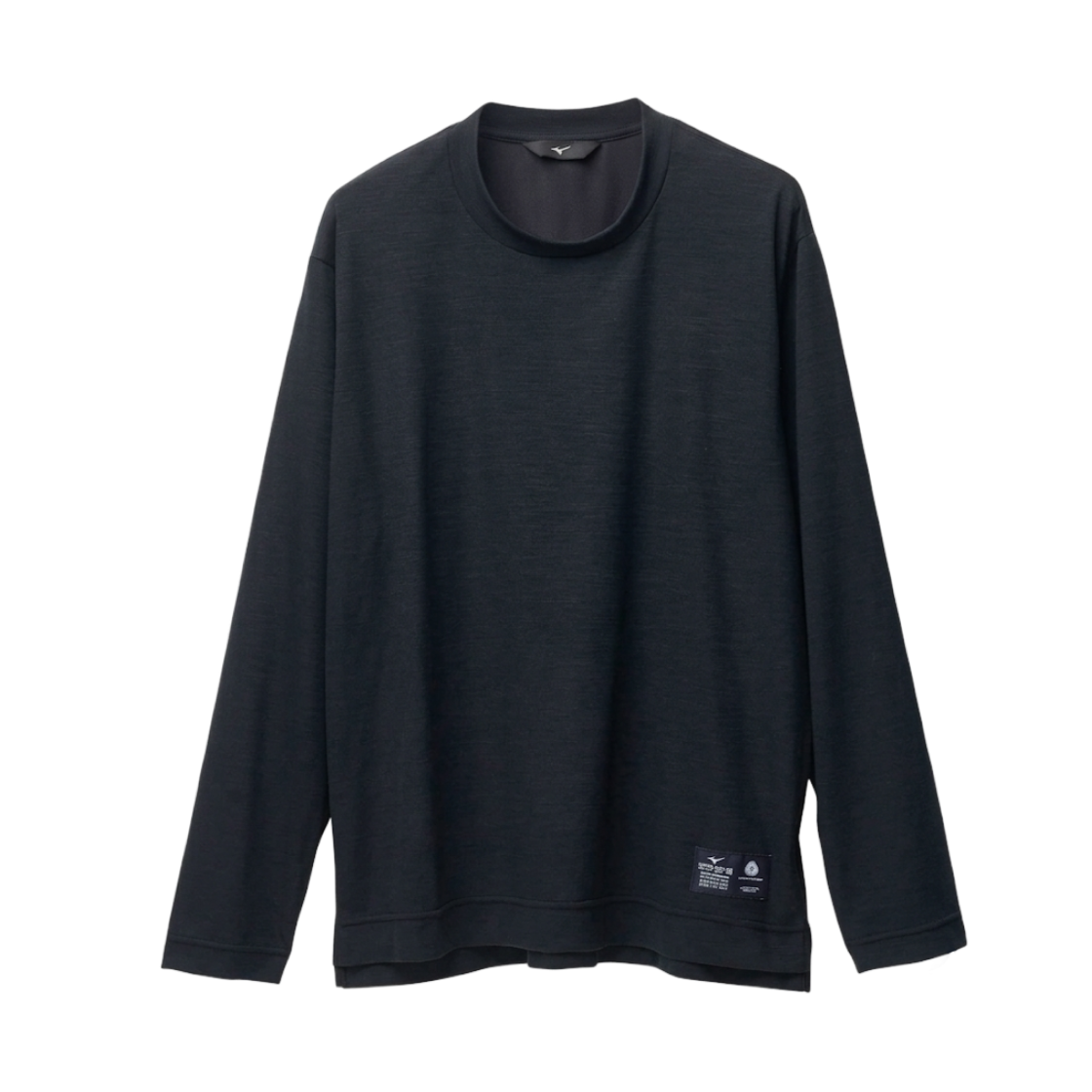C2JAB66309 Mizuno 365 All-In-One Merino Wool Crewneck Long Sleeve T-Shirt Black