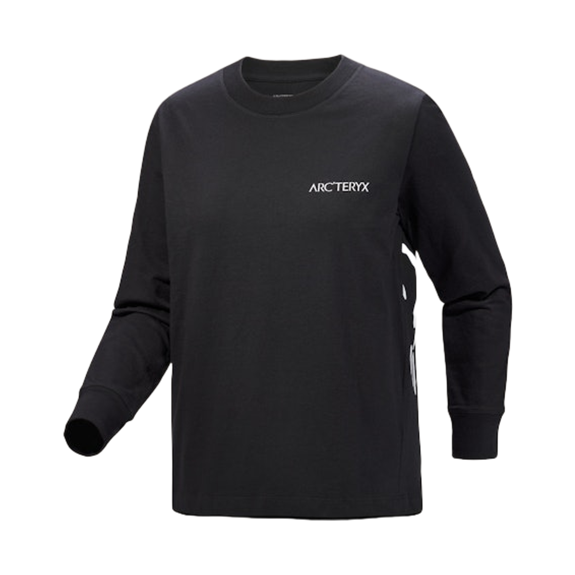 (W) 아크테릭스 크래그 코튼 버드 크루넥 롱슬리브 티셔츠 블랙 화이트((W) Arc'teryx Kragg Cotton Bird Crew Neck LS T-Shirt Black White) - 1