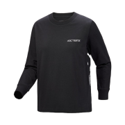(W) Arc'teryx Kragg Cotton Bird Crew Neck LS T-Shirt Black White