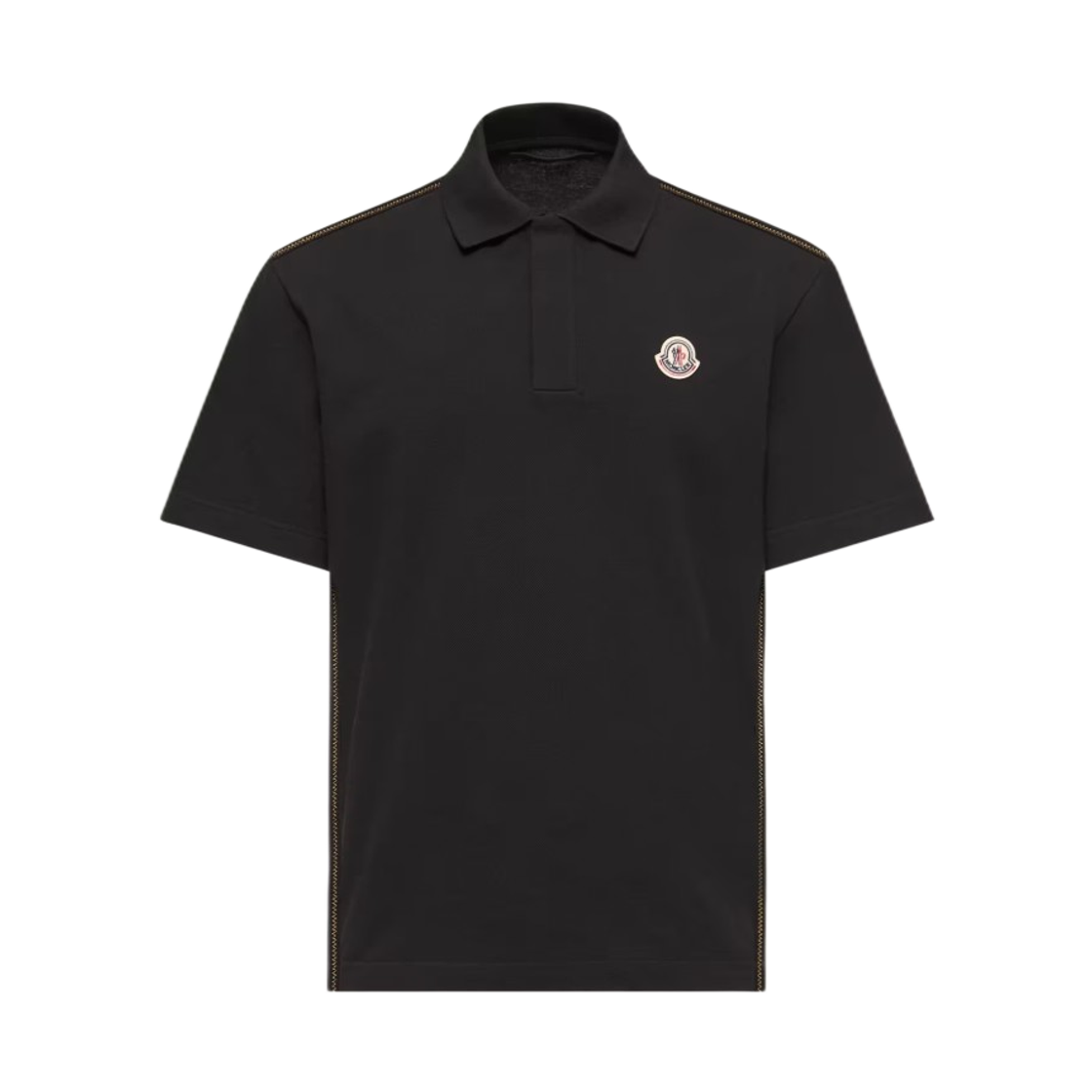 L1-091-8A00024-89A16-999 Moncler Logo Cotton Piquet Polo Shirt Black - 26SS