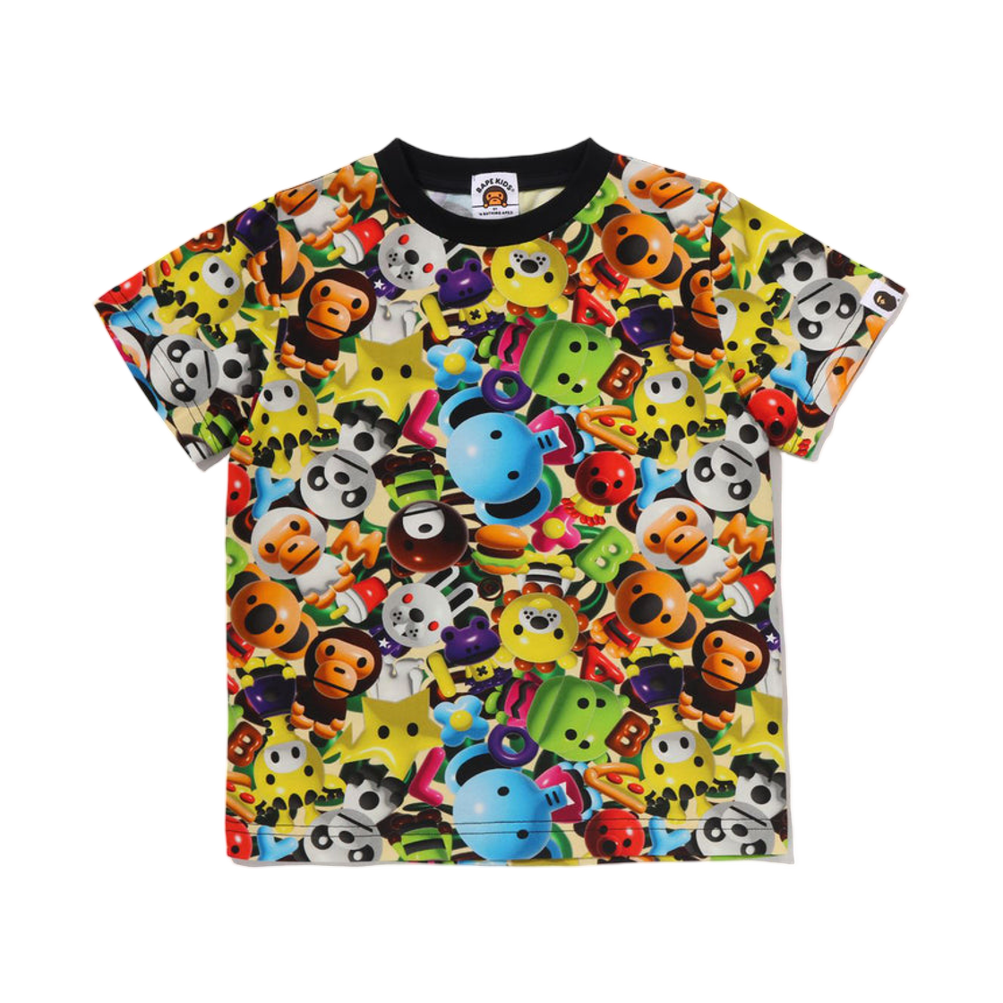 (키즈) 베이프 3D 마일로 올 프렌즈 티셔츠 멀티((Kids) BAPE 3D Milo All Friends T-Shirt Multi)