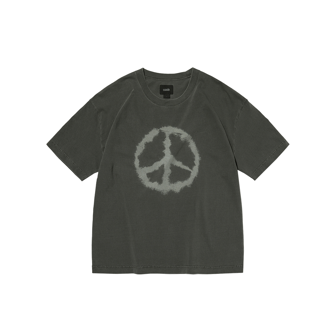 스웨이드 피스 크롭 티 피그먼트 블랙(Suade Peace Cropped Tee Pigment Black)