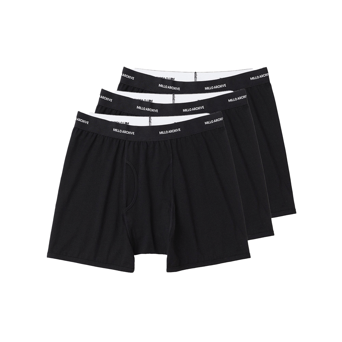 밀로 아카이브 3PACK 코어 박서 브리프 블랙(Millo Archive 3PACK Core Boxer Briefs Black)