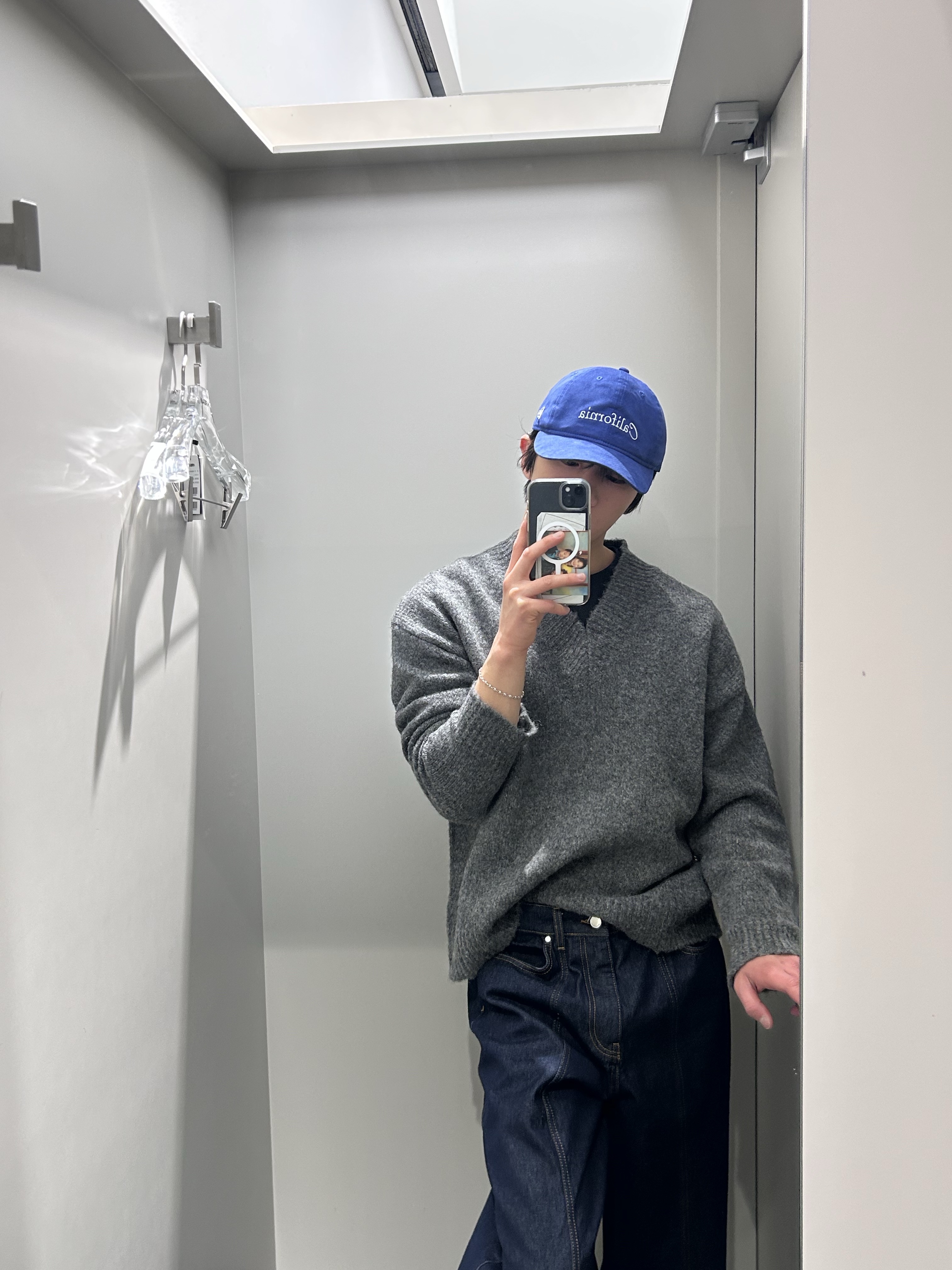 [KREAM 단독] About:Blank Wide Leg Felled Denim Raw Indigo - 26SS 착용 스타일 - 3