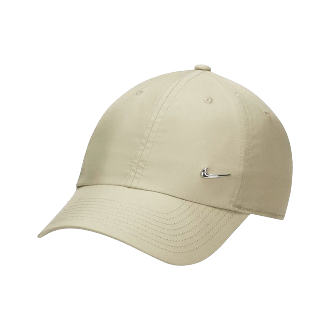 FB5372-229 Nike Dri-Fit Club Unstructured Metal Swoosh Cap Light Khaki Sail