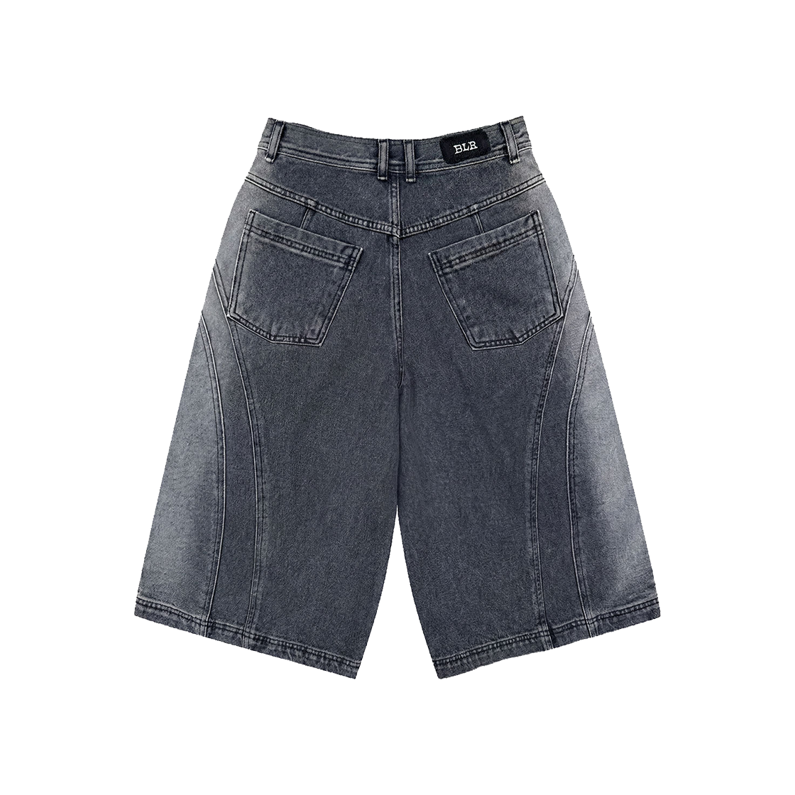 비엘알 아크 라인 버뮤다 워싱 데님 팬츠 그레이(BLR Arc Line Bermuda Washing Denim Pants Grey) - 2