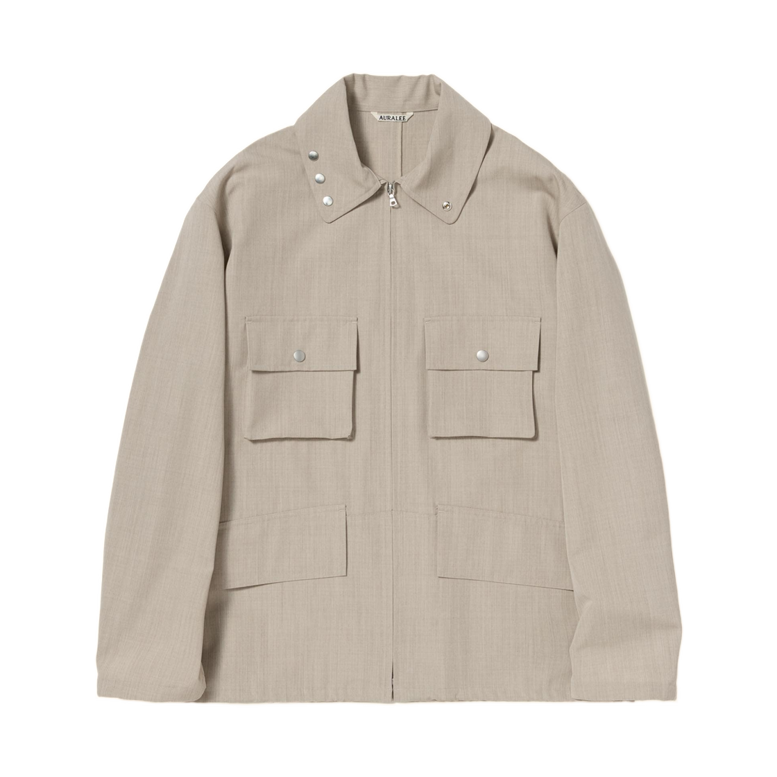 A26SB02WC Auralee Wool Max Canvas Blouson Top Gray Beige - 26SS