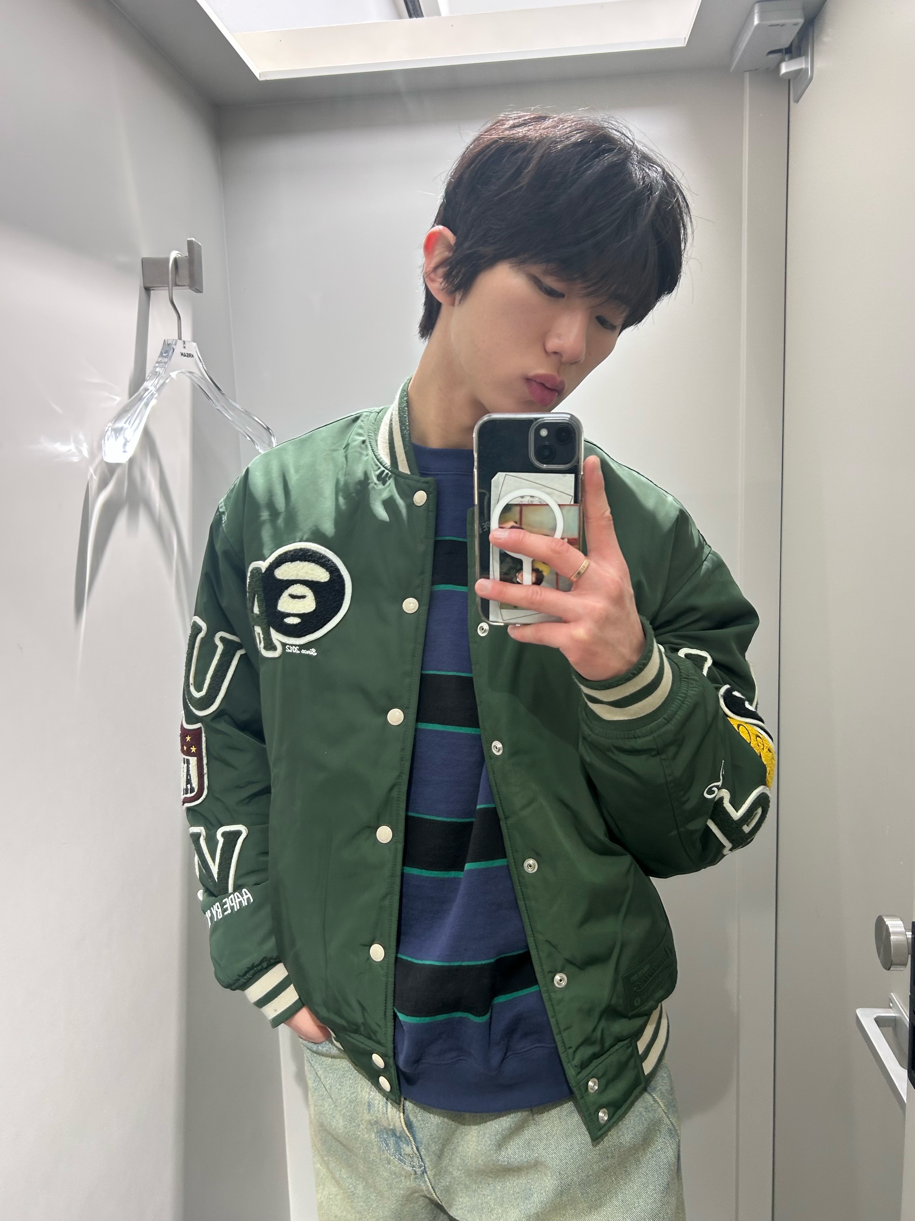 AAPE Main Jacket Dark Green - 25FW 착용 스타일 - 1
