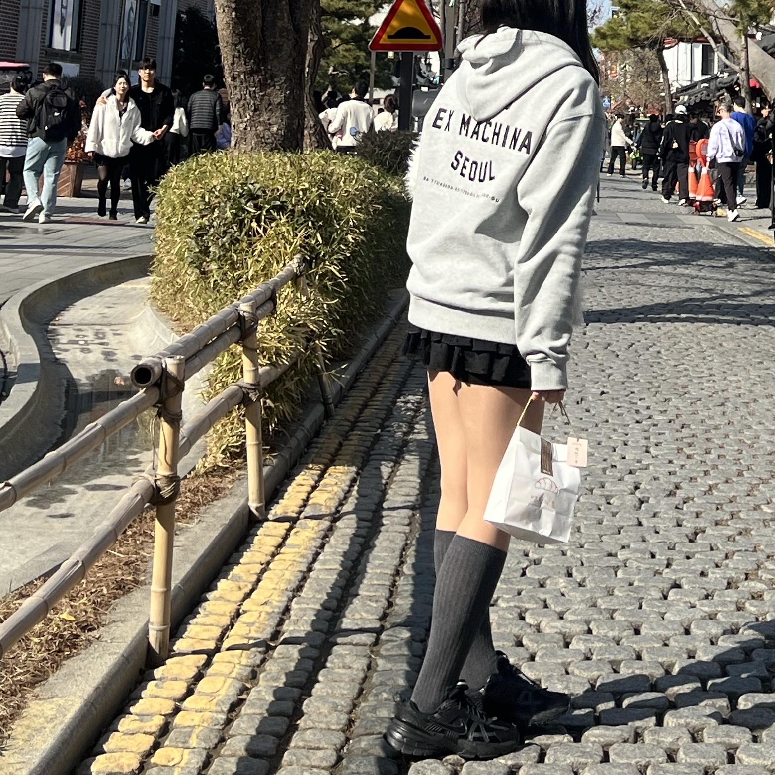 Deus Ex Machina College Address Hoodie Zip Up M Grey, Deus Ex Machina Seoul College Hooded Jacket Grey Heather 착용 스타일 - 3