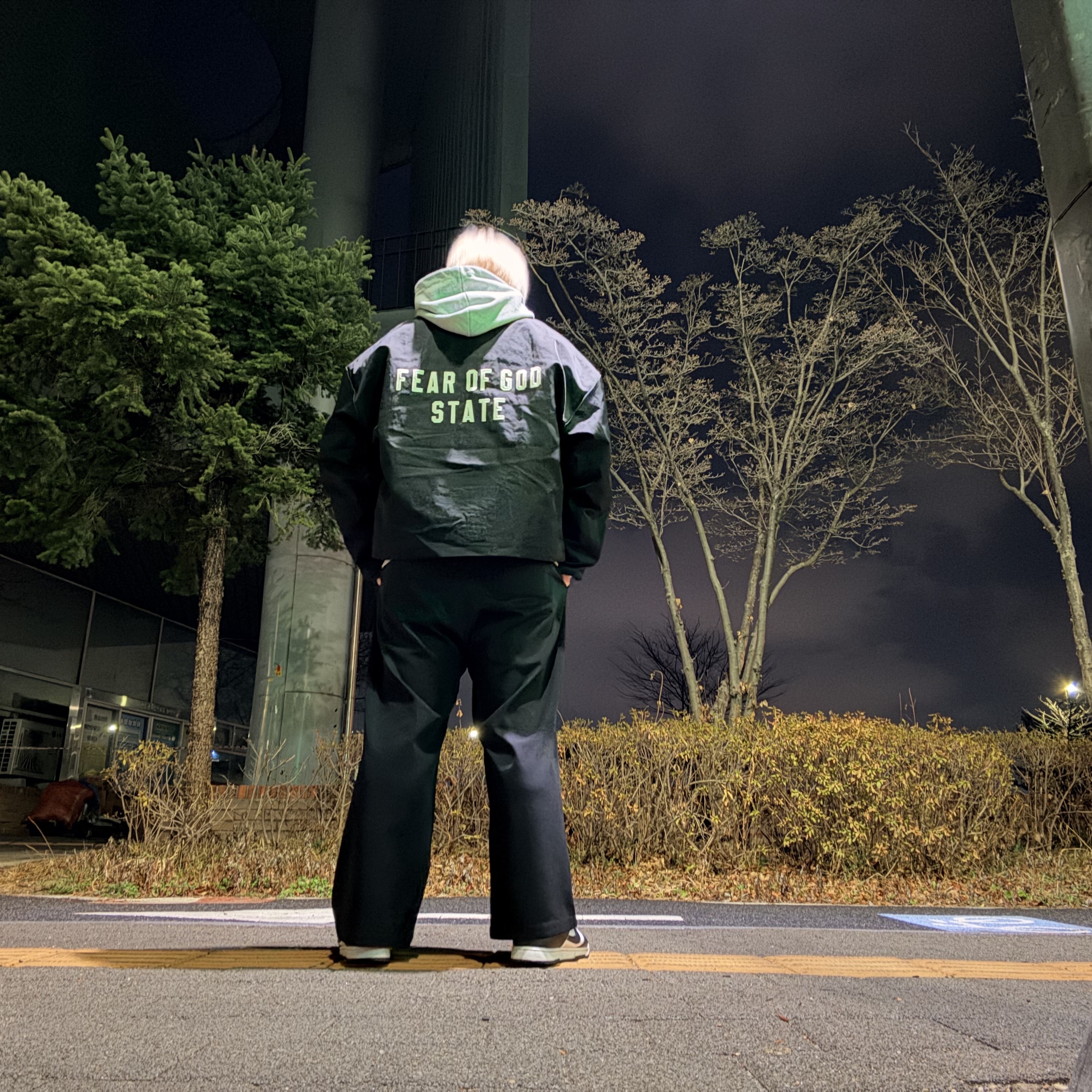 Essentials Textured Nylon Trucker Jacket Black - 24FW, Stussy Basic Stussy Zip Hoodie Ash Heather 착용 스타일